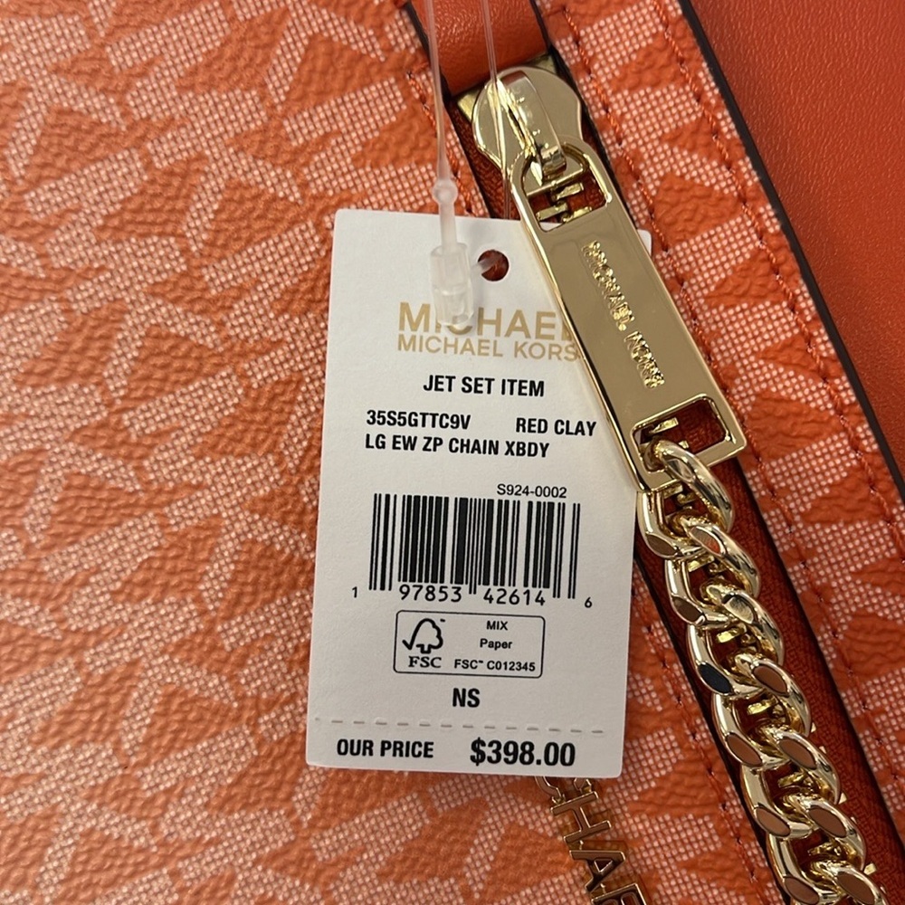 MICHAEL KORS Jet Set Large Ombré Signature Logo Crossbody EW ZP CHAIN XBDY Bag - Picture 10 of 16